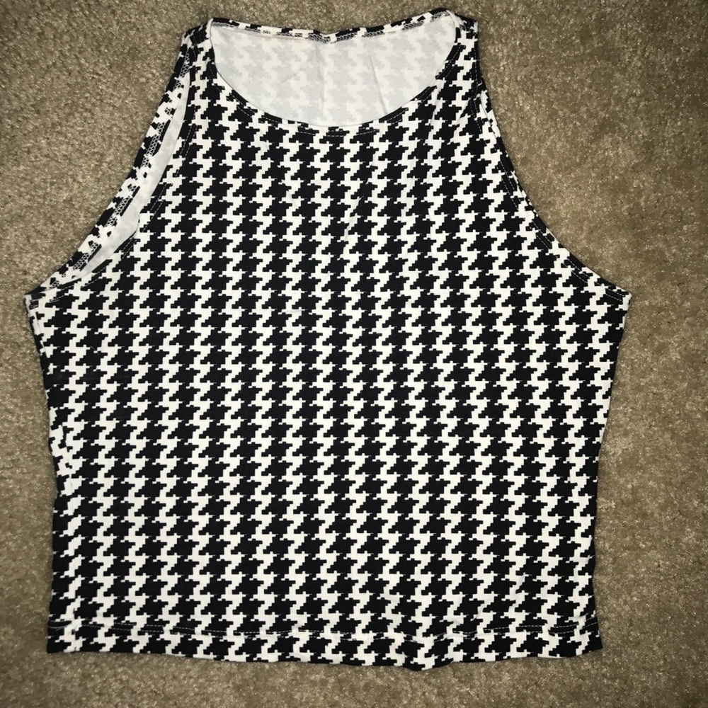 American Apparel Houndstooth Crop Top